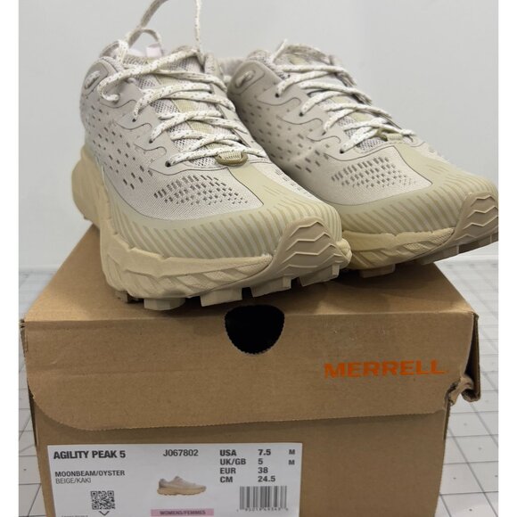 Merrell Agility Peak 5 Women's Sz. 7.5 US Trail Running Moonbeam/Oyster J067802 - Picture 1 of 9